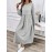 Plus Size - Women'S Casual Long Sleeve Dress - Light Gray, Loose Fit, Round Neck, Mid-Length, All-Season Comfort, Perfect for Weekend Outings, Casual Outing Attire | Relaxed Fit Dress | Comfortable Footwear