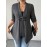 [Plus Size Cardigan] Plus Size - Women's Elegant Casual Cardigan - Long Sleeve, Asymmetrical Hem, Button- Front, Button Closure, Medium Stretch, Solid Color, Perfect for Fall/Winter, Casual Wear Cardigan | Asymmetrical Hemline | Button Closure Coat