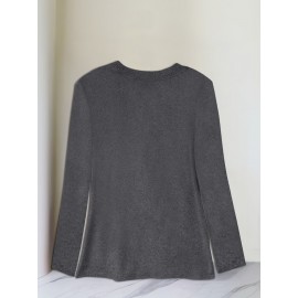 Floral Cross Print Women's Long Sleeve Crew Neck T-Shirt - 