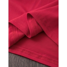 Summer Women's Letter Print Front and Back Fashion Short Sleeve T-Shirt, Comfortable Breathable Fabric, Casual Sporty Style, Suitable for Spring and Summer