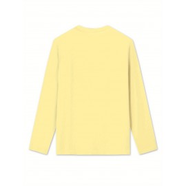 Women's West Coast Surf Gradient Tie-Dye Long Sleeve T-Shirt, Bright Yellow Crew Neck with Artistic Ocean Wave Print, Stretchy Polyester Blend, Casual Spring/Summer Sportswear, Machine Washable, Beach Wear