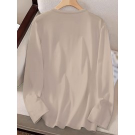 KC Football Long Sleeve Crew Neck T-Shirt - Casual, Alphabet Pattern, Regular Fit, Polyester Knit Fabric, All Seasons, No Belt, Long Sleeve, Regular Sleeve, No Chest Pad, Pullovers, Fabric Weight 180 g/m²