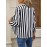 Women's Elegant Black & White Striped Blazer Jacket - High Elasticity Loose Fit Long Sleeve, Machine Washable Spring/Fall Casual & Office Wear, Work Attire, Stylish Outerwear, Durable Construction, Versatile Outerwear, Fashion Lovers