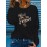Floral Cross Print Women's Long Sleeve Crew Neck T-Shirt -